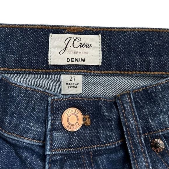J. Crew Women's Frayed Dark Wash Raw Hem Denim Jean Mini Skirt‎ Sz 27 - Picture 4 of 4